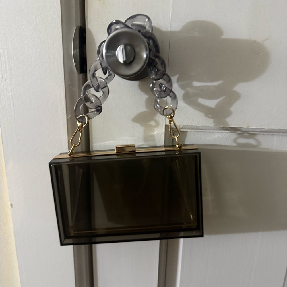 Transparent Box Clutch with Chain Handle